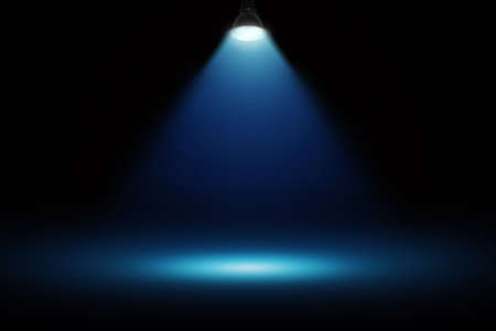 Black-walled blue spotlight background graphicsの写真素材