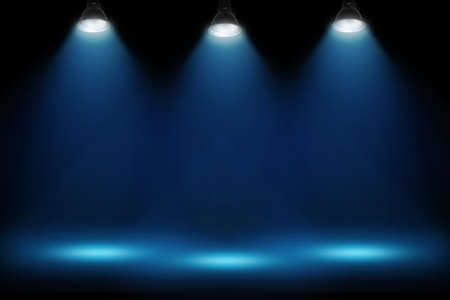 Black-walled blue spotlight background graphics