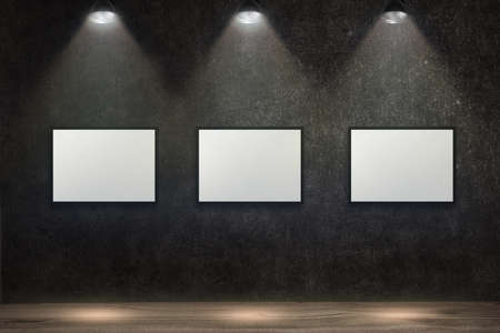 Background graphics material for spotlights on concrete wallsの写真素材