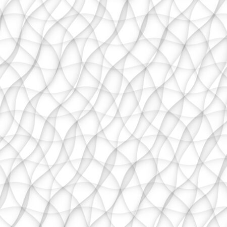 abstract pattern seamless. white texture. wave wavy modern geometric white background. interior design wall 3d  vector illustrationのイラスト素材