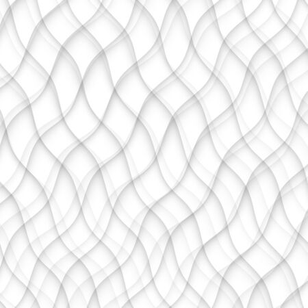 abstract pattern seamless. white texture. wave wavy modern geometric white background. interior design wall 3d  vector illustrationのイラスト素材