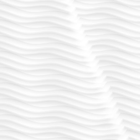 abstract pattern seamless. white texture. wave wavy modern geometric white background. interior design wall 3d  vector illustrationのイラスト素材