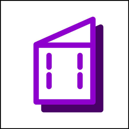 Small building icon in flat design with purple color and drop shadow.のイラスト素材