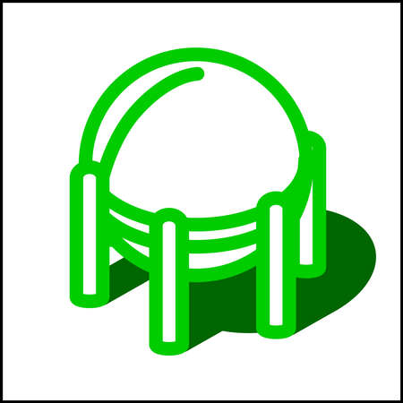Gas tank icon in isometric flat design with green color and shape of a shadow.のイラスト素材