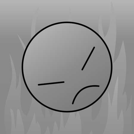 Angry emotion face in grayscale with fire 02のイラスト素材