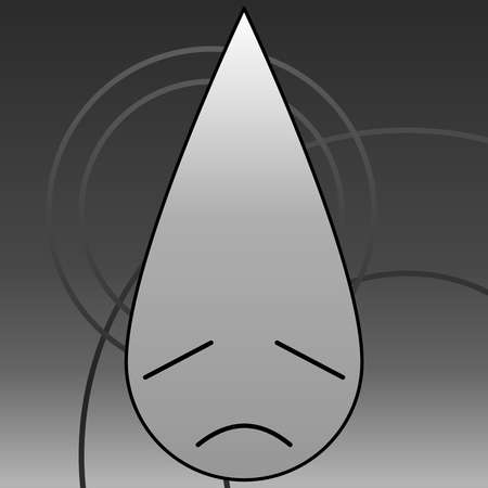 Sad emotional face in grayscale with teardrop 07のイラスト素材