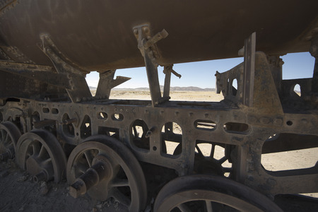 Rusty train, train cemetery in Uyuni, Boliviaのeditorial素材