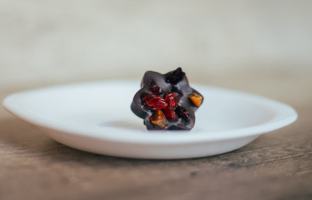 sweets without sugar, with grated dried fruits and nuts, with chocolate, proper nutritionの写真素材