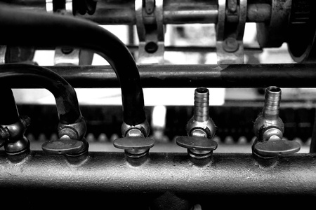 part of a vintage printing machineの写真素材