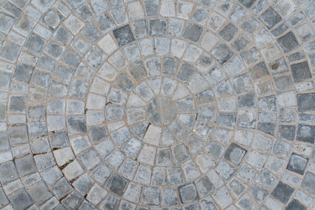 Cobble circular pattern block pavement texture. Top view.の写真素材