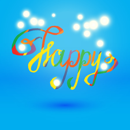 Happy lettering word vector illustration EPS10. for your design.のイラスト素材