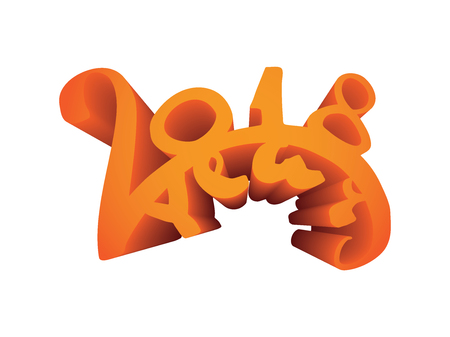 2018 Happy New Year or Christmas Background creative greeting card design, can be used for flyers, invitation, posters, brochure, banners, calendar.のイラスト素材