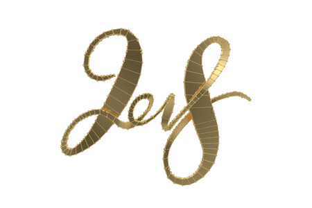New 2018 year golden lettering number figures isolated on white background. 3D illustration.