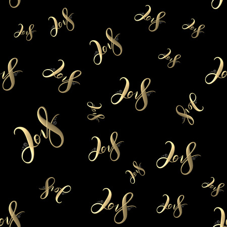 New 2018 year golden lettering number figures isolated on black seamless pattern background. 3D illustration.の写真素材