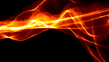 Abstract red smoke Fire over black background. Wavy elegant backdrop for your design and art