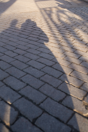 Shadow on the pavement. Street photography