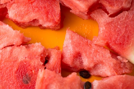 ripe watermelon flesh closeup macro texture background