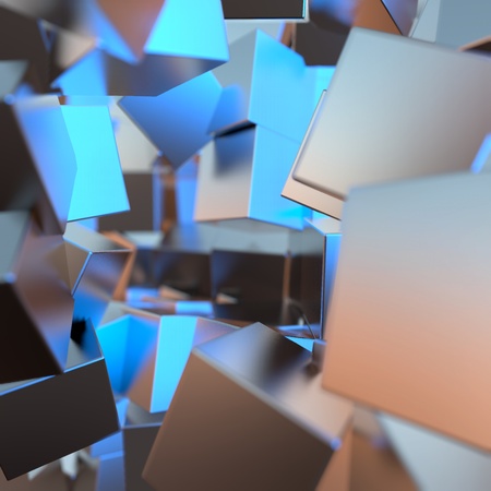 Silver or white gold platinum blocks cubes background. Modeling 3d illustration. wealth rich mining...