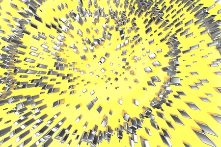 Silver or white gold platinum blocks cubes over light yellow wave background. Modeling 3d illustration. wealth rich mining bitcoin concept . Money growing business finance success clipartの写真素材