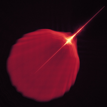 glowing red curved lines over dark Abstract Background space universe. Illustration
