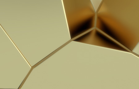 3d render, golden modern shattered wall texture, random clusters digital illustration, abstract geometric background. Wealth and Prosperity reach concept architectureの写真素材