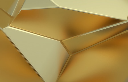 3d render, golden modern shattered wall texture, random clusters digital illustration, abstract geometric background. Wealth and Prosperity reach concept architectureの写真素材