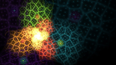 Glowing rainbow color curved energy lines over dark Abstract Background space universe. Illustrationの写真素材
