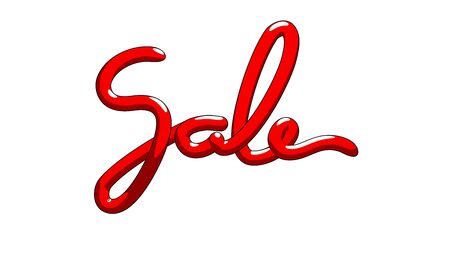 Sale lettering word made by red baloon stripe in cartoon styleの写真素材