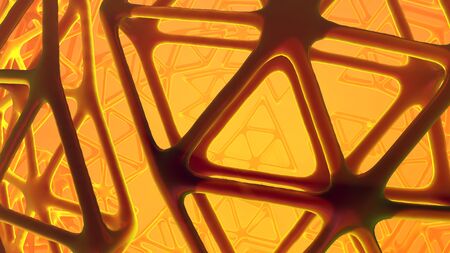 Abstract 3d rendering concept of high poly sphere with chaotic mesh grid cellular mulecular...
