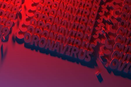Coronavirus inscription. Epidemic condition 3d illustration