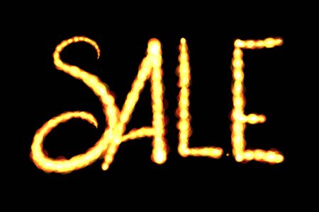 Sale handmade lettering, calligraphy made by fire or smoke, for prints, posters, webの写真素材