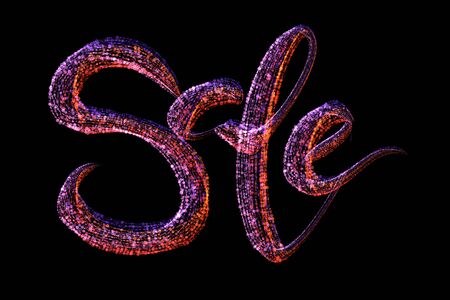 Sale handmade lettering, calligraphy made by colorful confetti, for prints, posters, webの写真素材