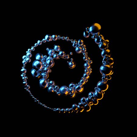 Abstract jewelry brooch circular composition of low poly spheres and light polygons in the shape of...