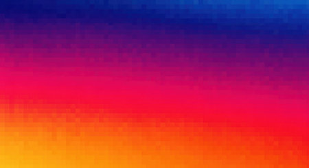 Experience a striking digital canvas with this pixelated gradient. A smooth transition from deep blue to warm yellow creates a visually engaging abstract backdrop.の素材