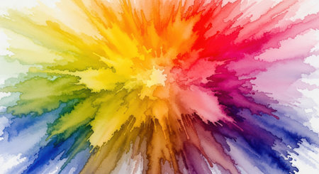 A dynamic burst of bright, multi-colored powder creates a stunning visual spectacle.の素材