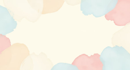 A gentle abstract design featuring soft pastel shapes creating a decorative border.の素材