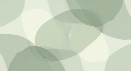 Gentle watercolor-like blobs in pale green and cream create a serene, organic pattern.の素材