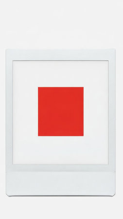 Red square isolated on white backgroundの素材