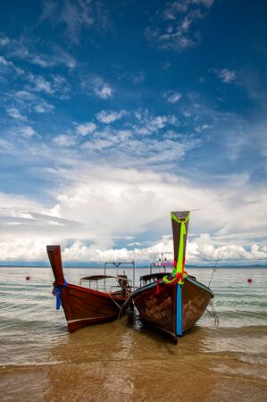 parked the ship on the beach of Thailandのeditorial素材