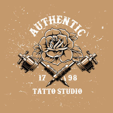 design illustration autentic tattoo studioのイラスト素材