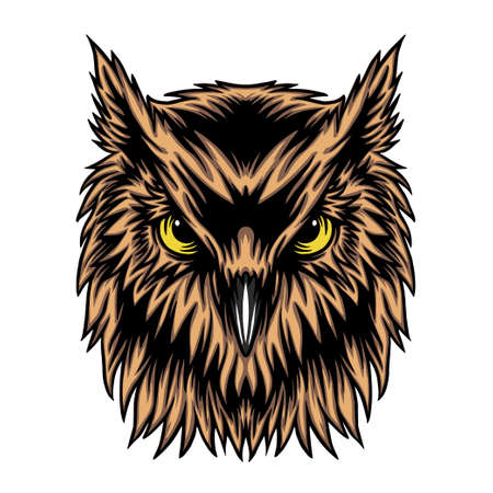 design illustration owl headのイラスト素材