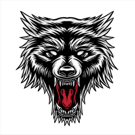 design illustration vector wolf headのイラスト素材