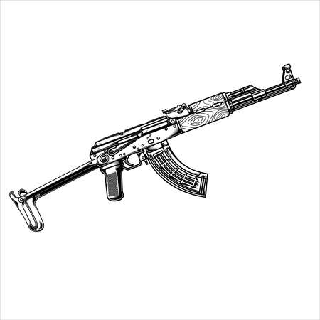 line art akm 74 rifleのイラスト素材