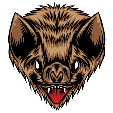 illustration design of bat head on white begroundのイラスト素材
