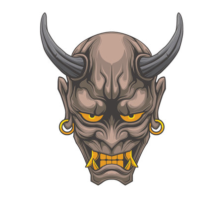 design illustration oni, on beground whiteのイラスト素材