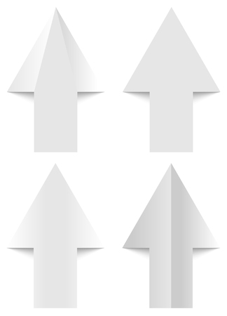 Set white arrows on white Stock Illustrationのイラスト素材