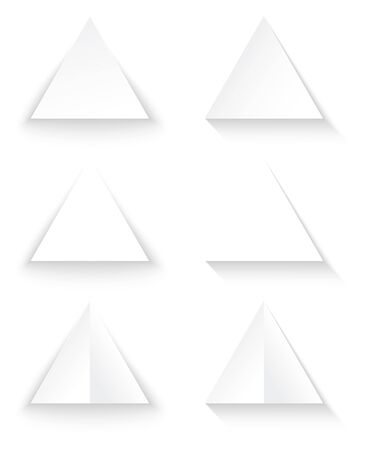 Set of six triangles on a white background with shadowsのイラスト素材