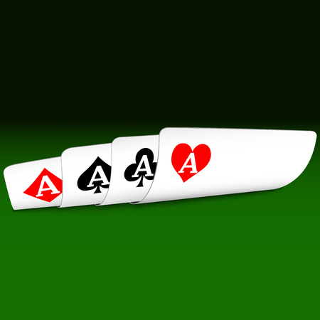 Four aces playing cards poker winner handのイラスト素材