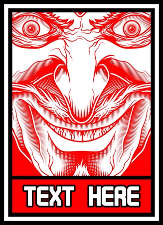 demon,evil,satanic,lucifer..hand drawing,Shirt designs, biker,disk jockey, gentleman, barber and many others.isolated and easy to edit. Vector Illustration - Vectorのイラスト素材