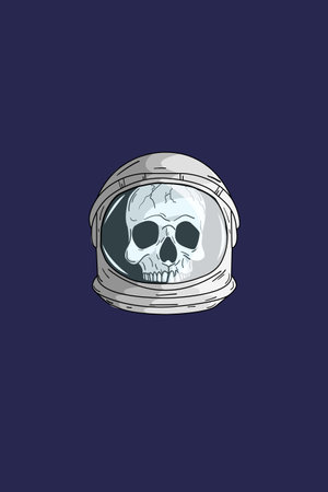 Astronaut skull vector illustrationのイラスト素材
